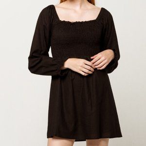 IVY & MAIN Smocked Square Neck Puff Sleeve Dress